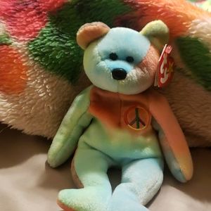 Peace Bear Beanie baby